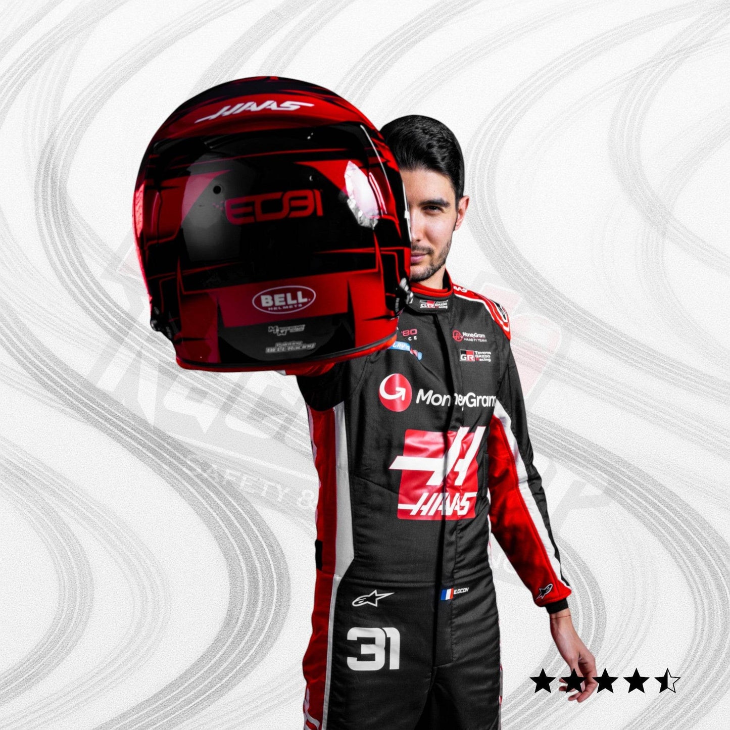 2025 Esteban Ocon Haas F1 Team Race Suit - Dash Racegear