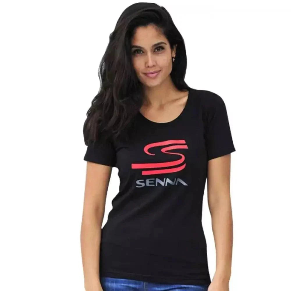 Ayrton Senna Ladies T-Shirt Senna Black - Dash Racegear