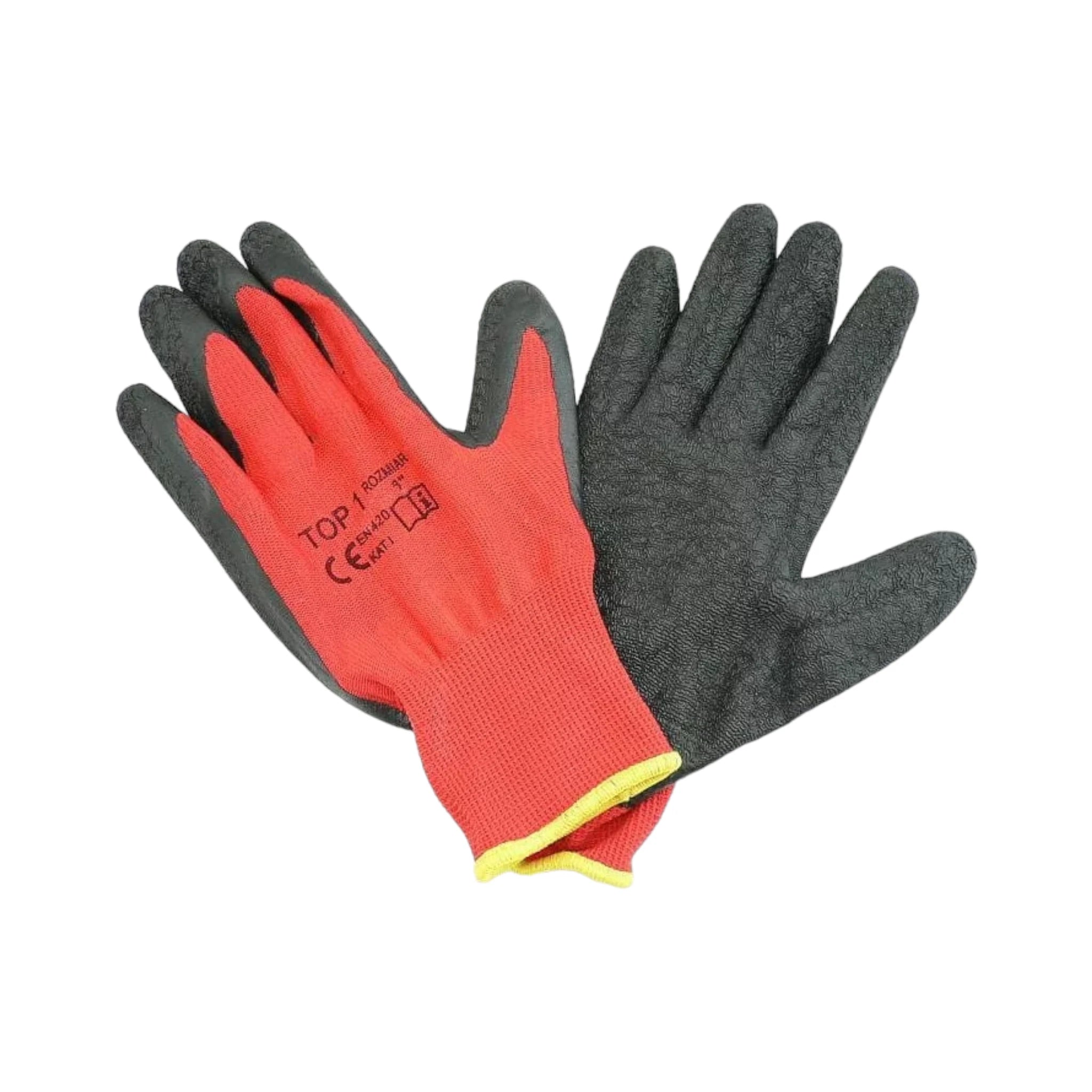 COTTON WORKING GLOVES WITH RUBBER COATING