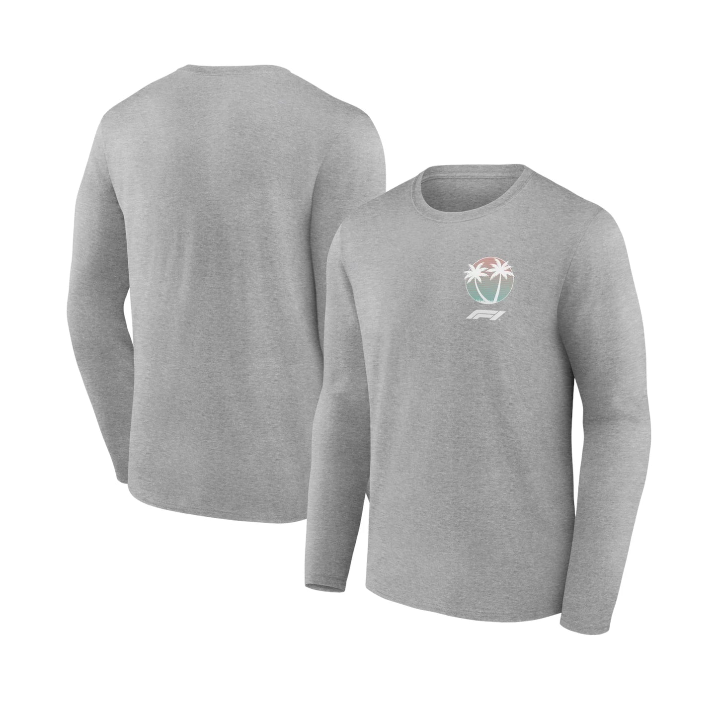 Formula 1 Beach Club Graphic Long Sleeve T-Shirt Sport Gray - Dash Racegear