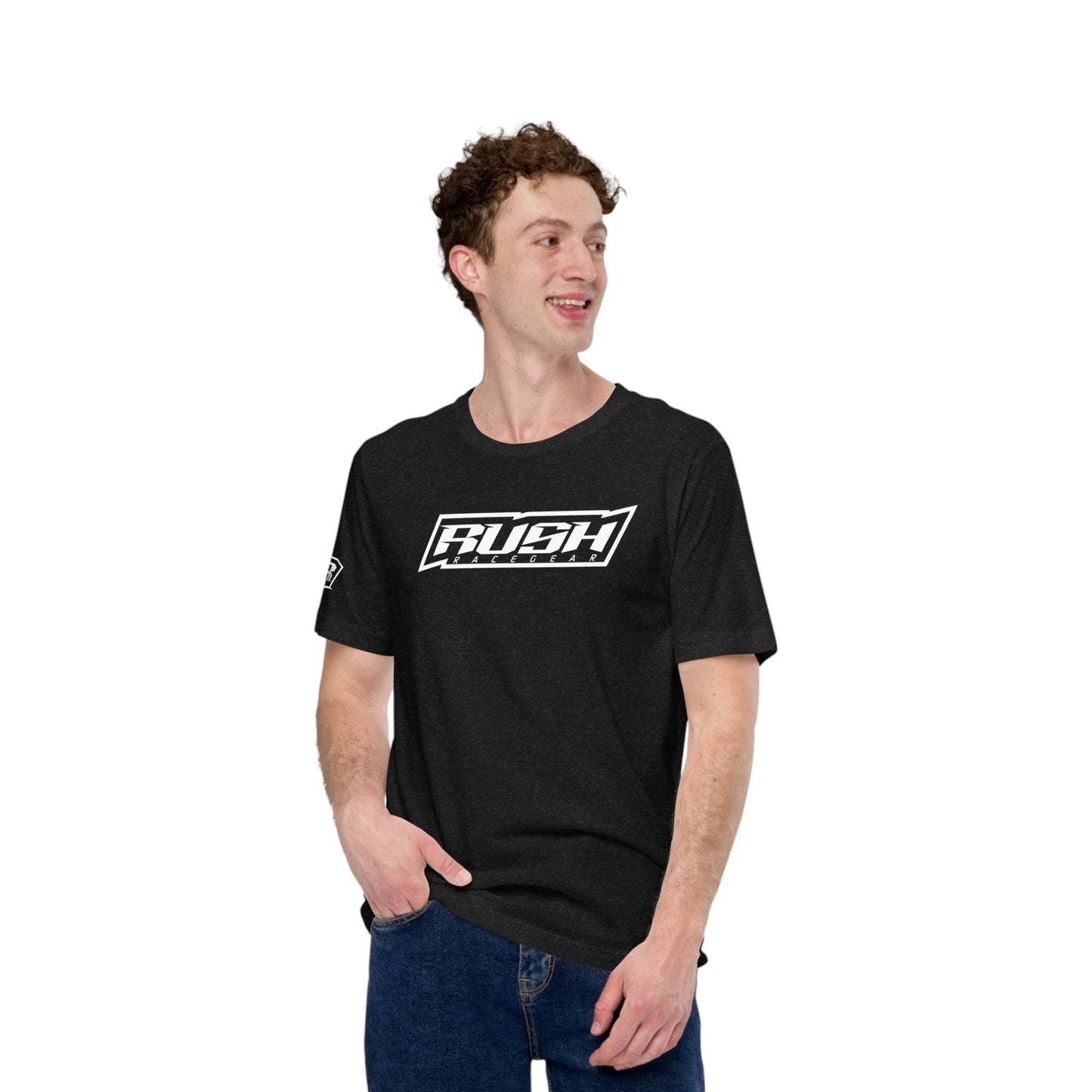 Heather Tee with White Rush Logo - Dash Racegear