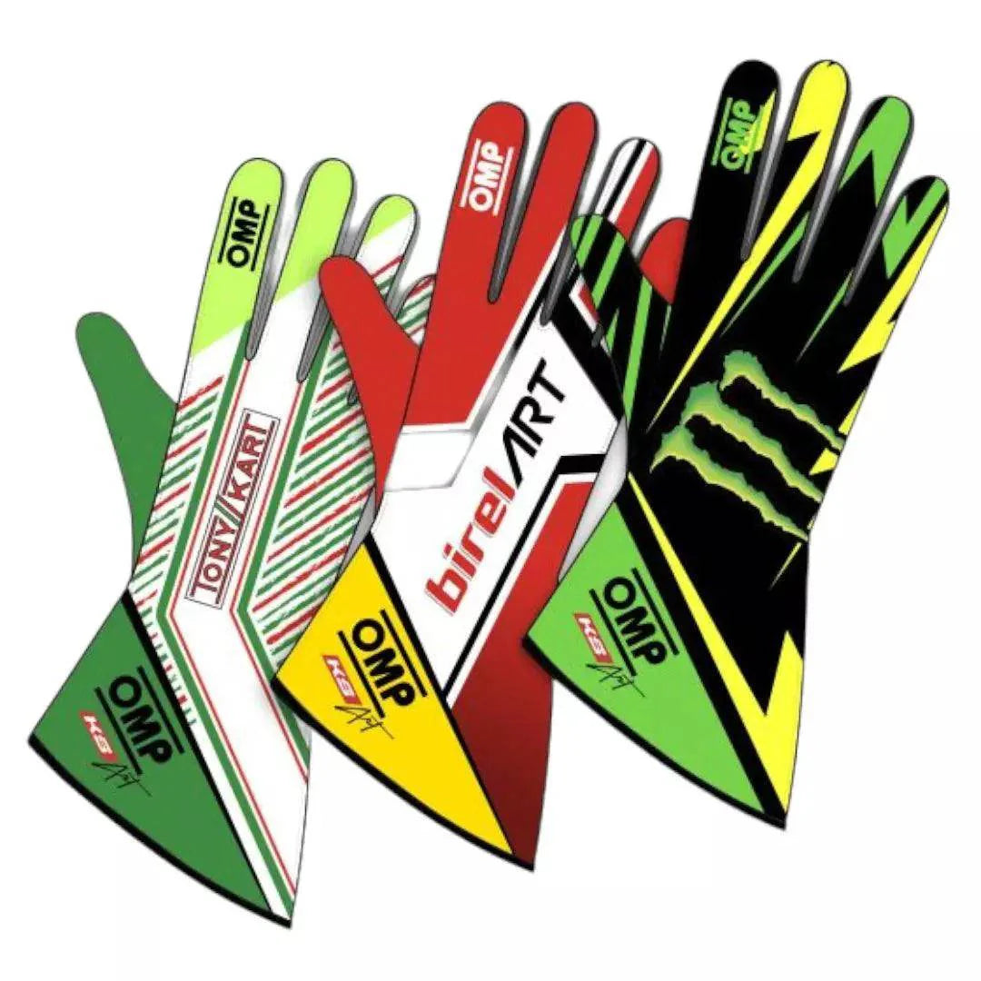 OMP KS Art Custom Design Kart Gloves - Child Sizes - Dash Racegear