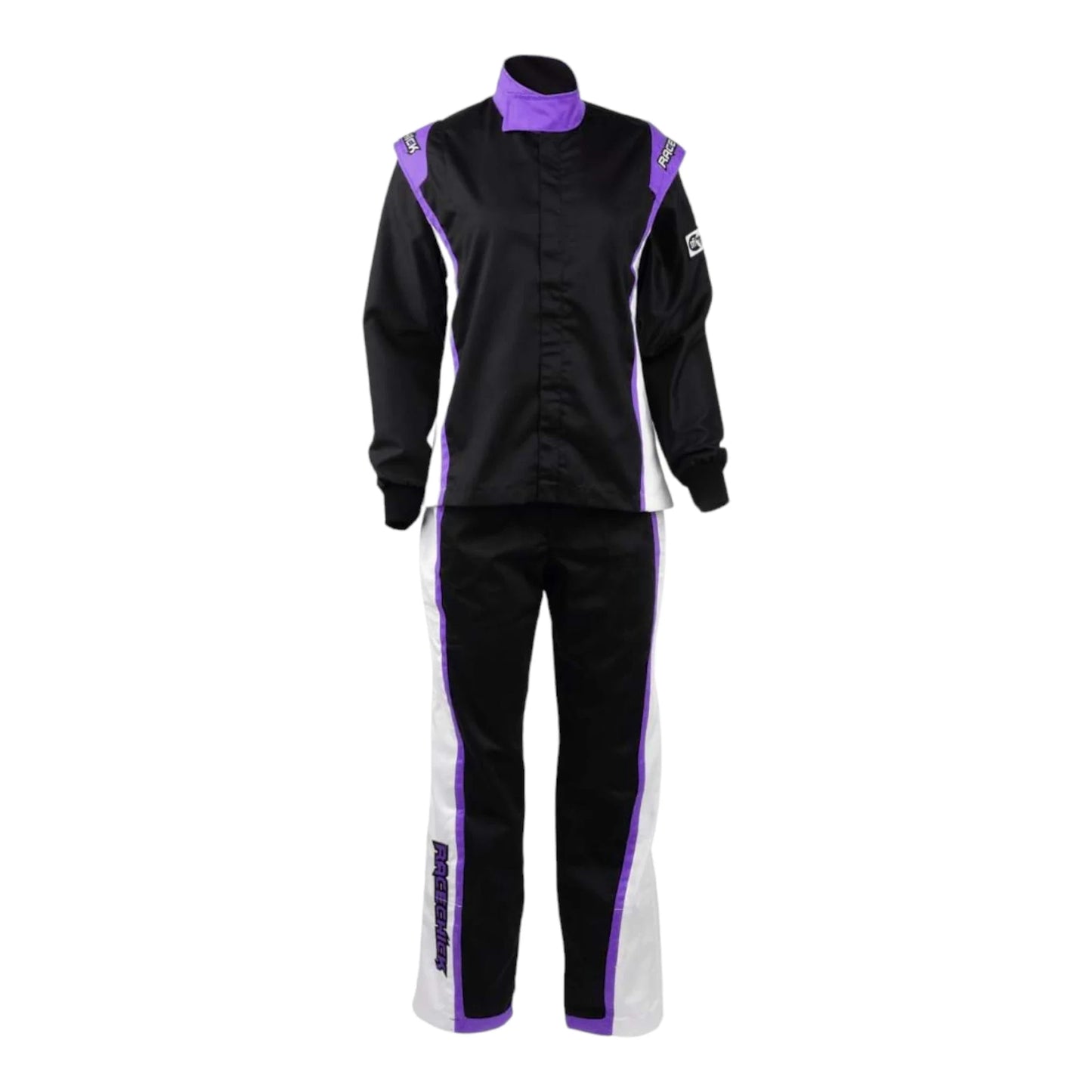 RACECHICK FIERCE TWO-PIECE WOMEN'S AUTO RACING SUIT SFI 3.2A/1 (BLACK/PURPLE) - Dash Racegear