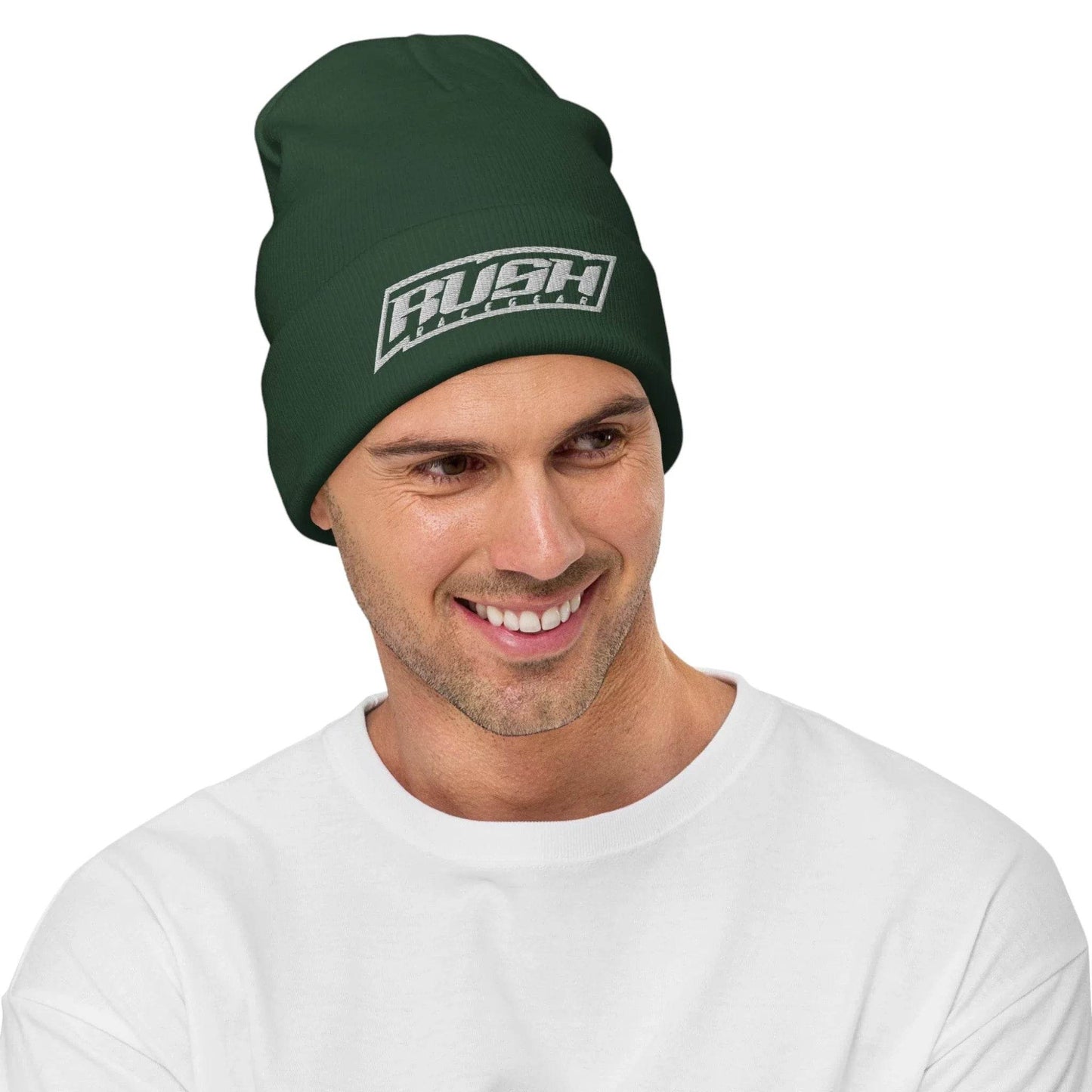 Rush Simple White Logo Beanie - Dash Racegear