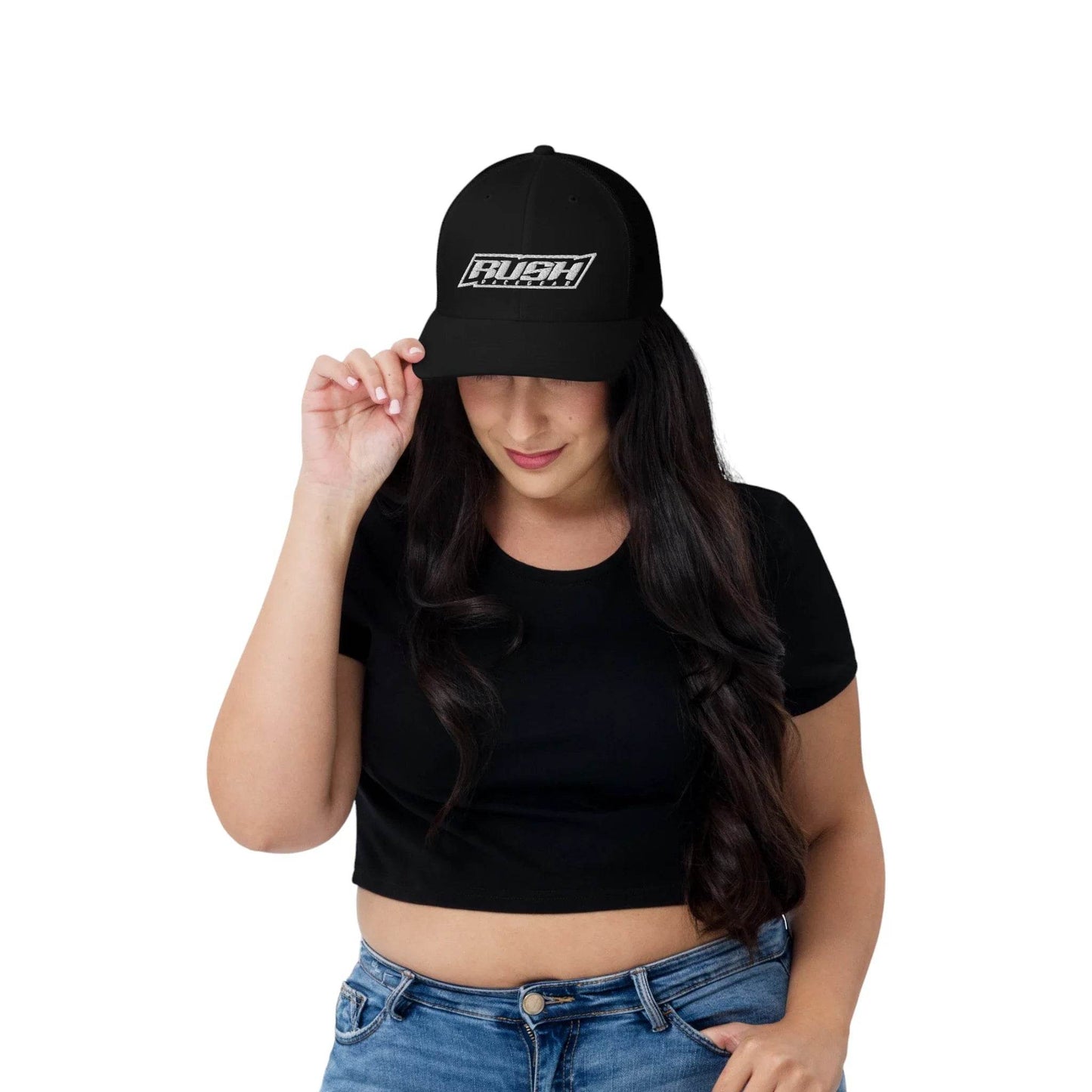 Rush Simple White Logo Trucker - Dash Racegear