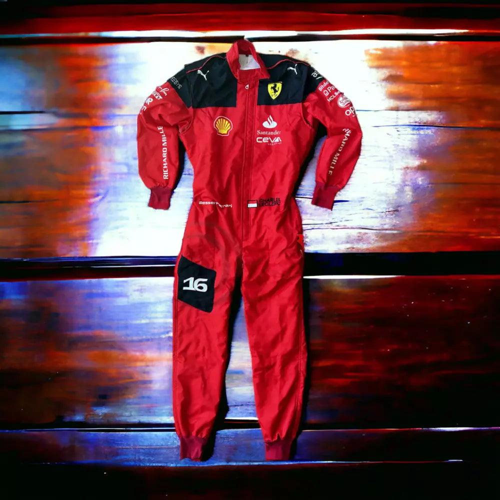 2023 Charles Leclerc Ferrari F1 Embroidered Racing Suit - Dash Racegear 