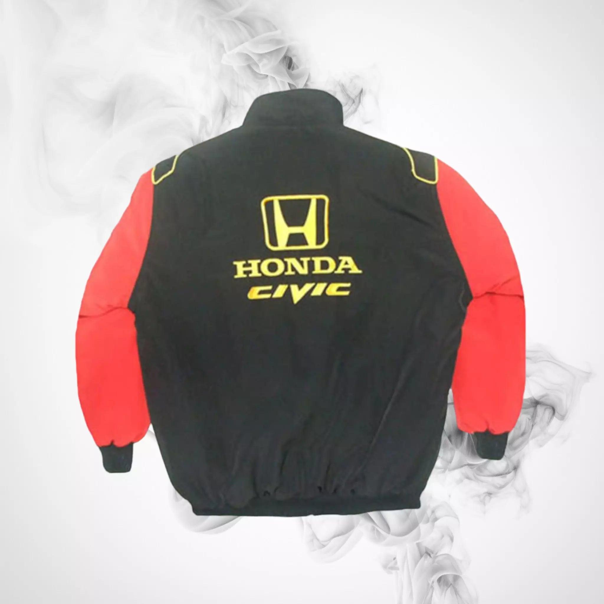 Honda Civic Racing Jacket Black and Red NASCAR jacket - Dash Racegear 