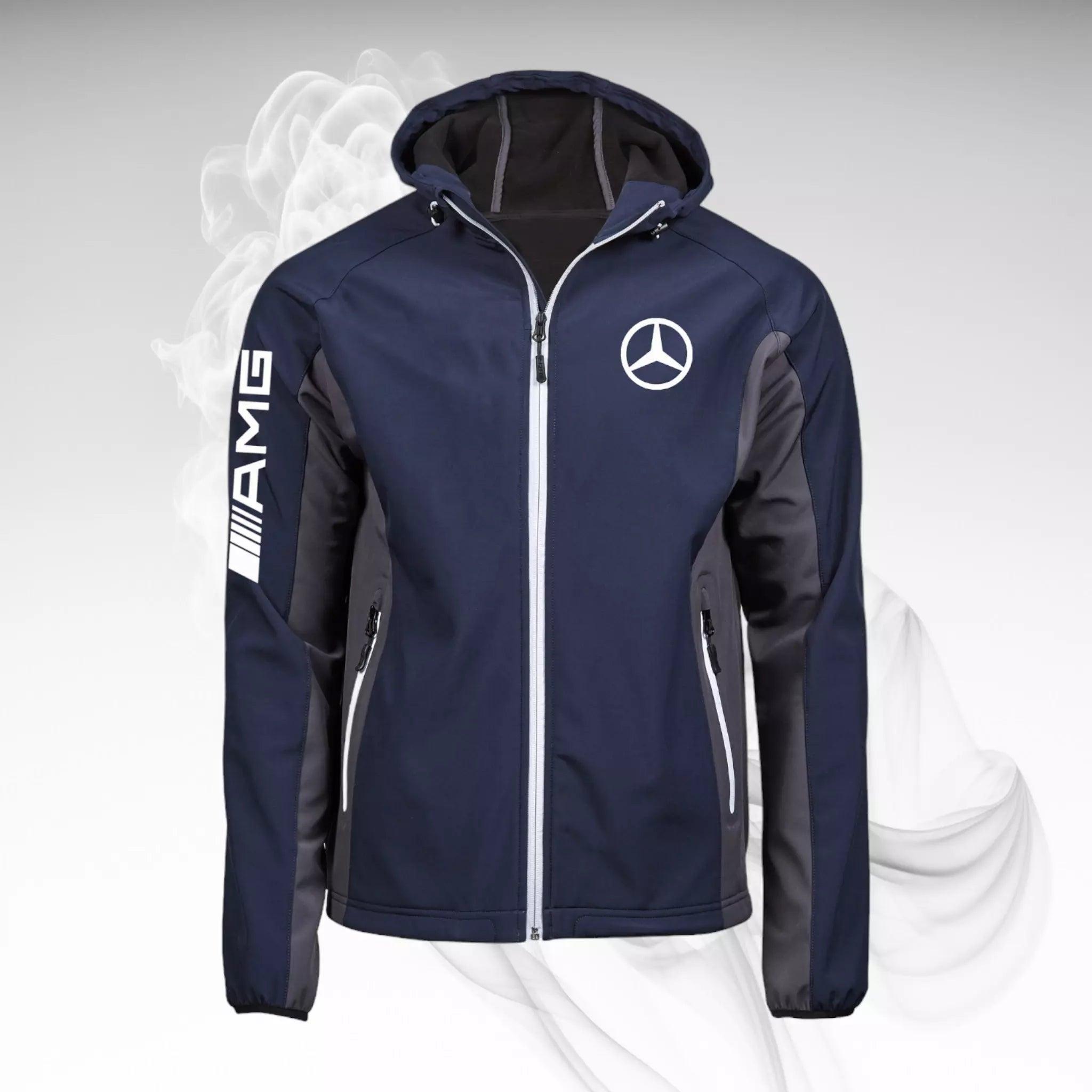 Mercedes AMG SoftShell Racing Jacket With Hoodie - Dash Racegear 