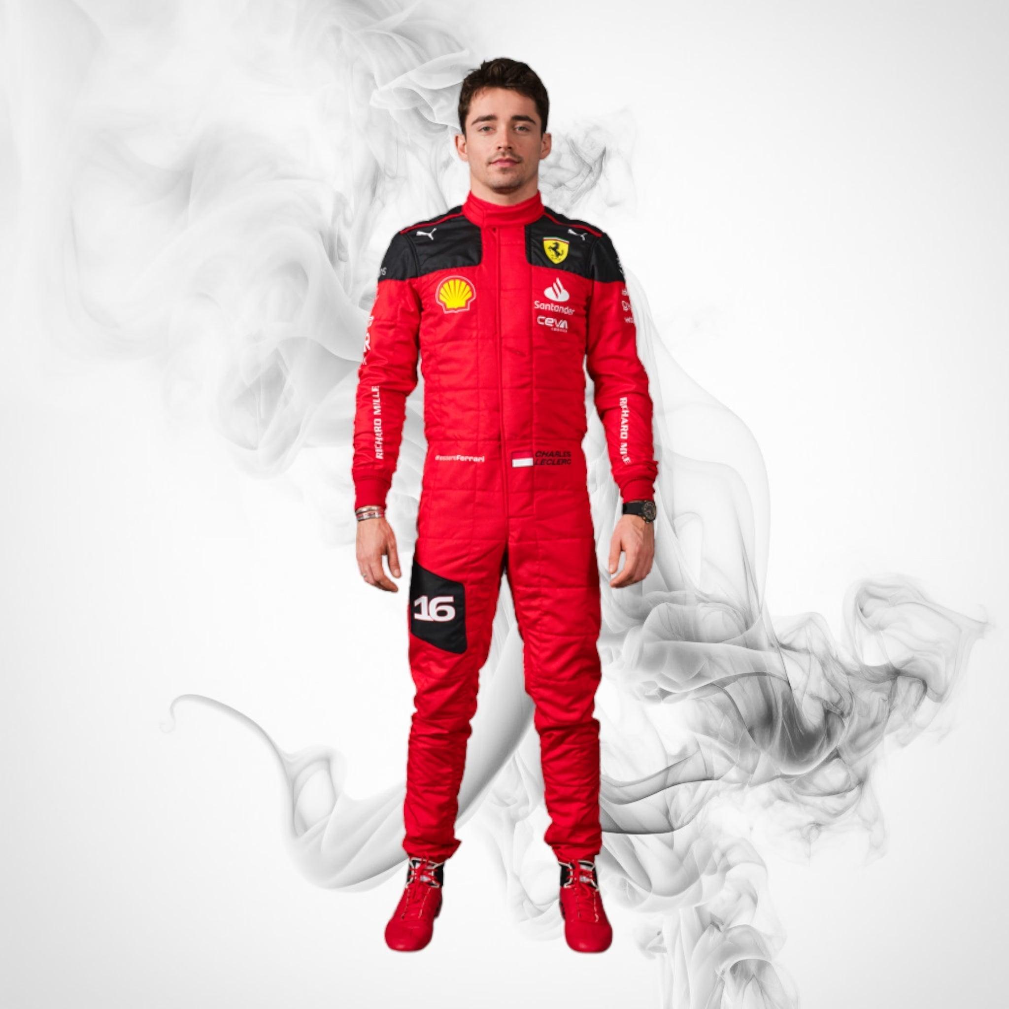 New Charles Leclerc 2023 Race Suit Ferrari F1 - Dash Racegear 