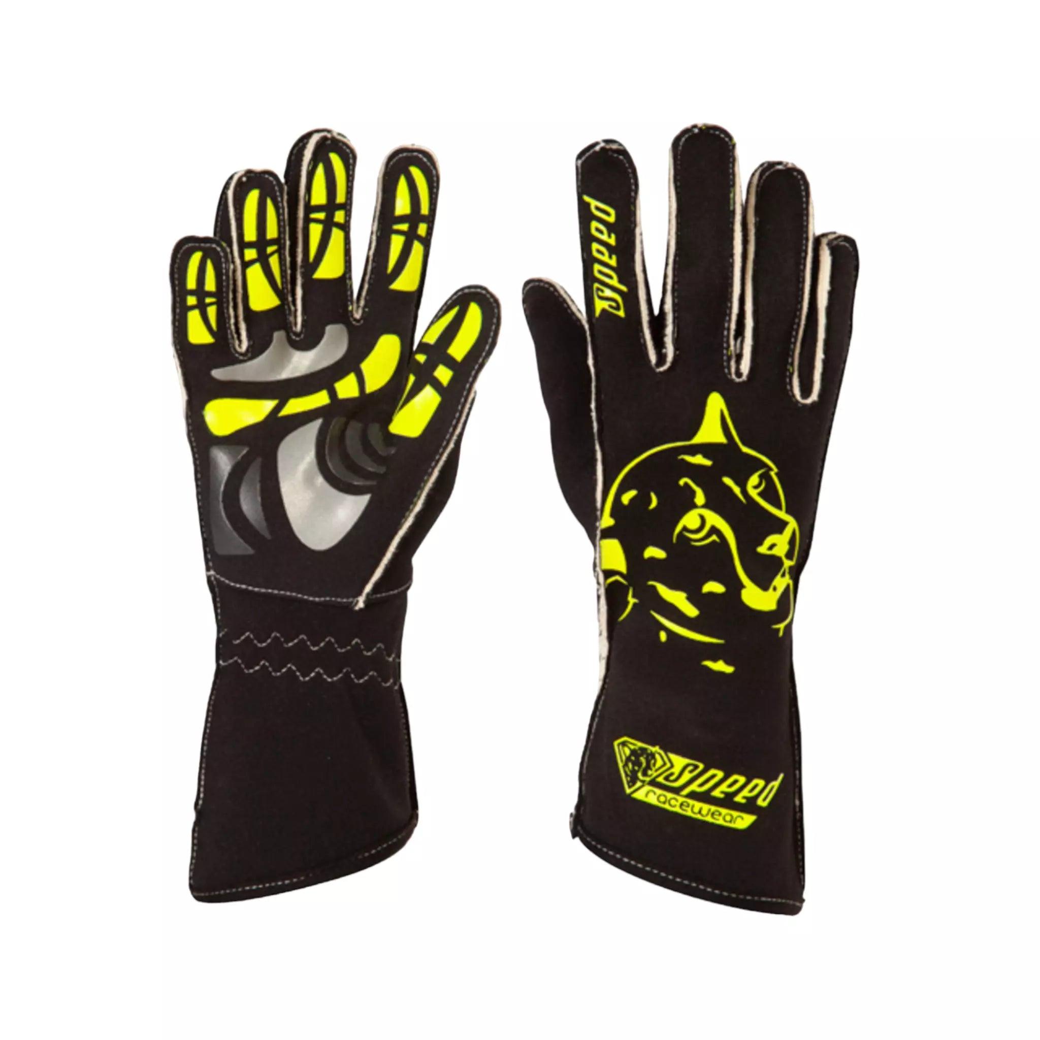 Speed gloves Melbourne G-2 Black/Fluo DASH RACEGEAR
