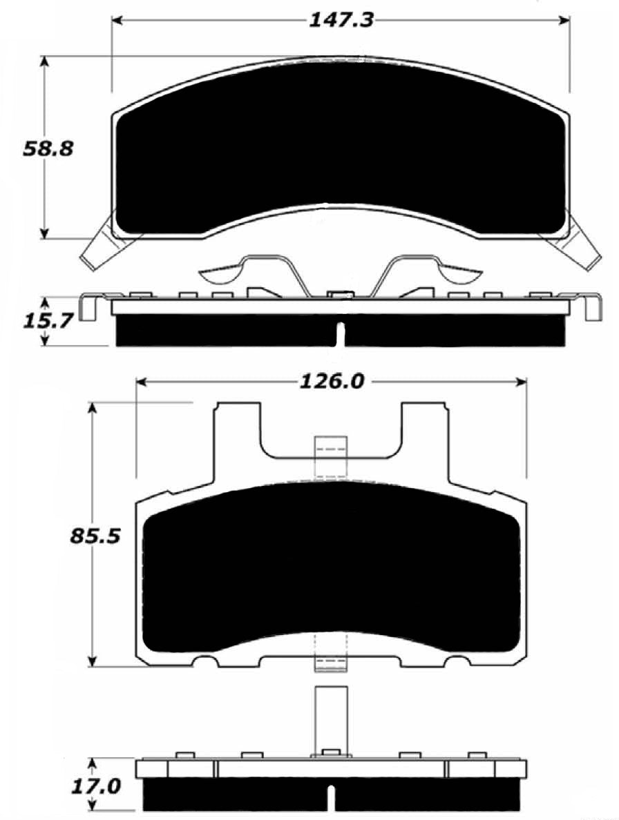 Porterfield Brake Pads for 1995 DODGE RAM 2500 4WD - 3500 lb. FA - Dash Racegear