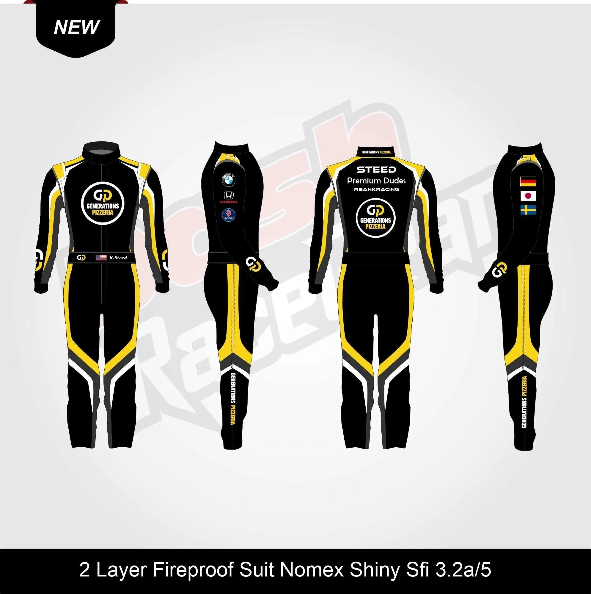 2 Layer Customized fireproof NOMEX Shiny - Dash Racewear