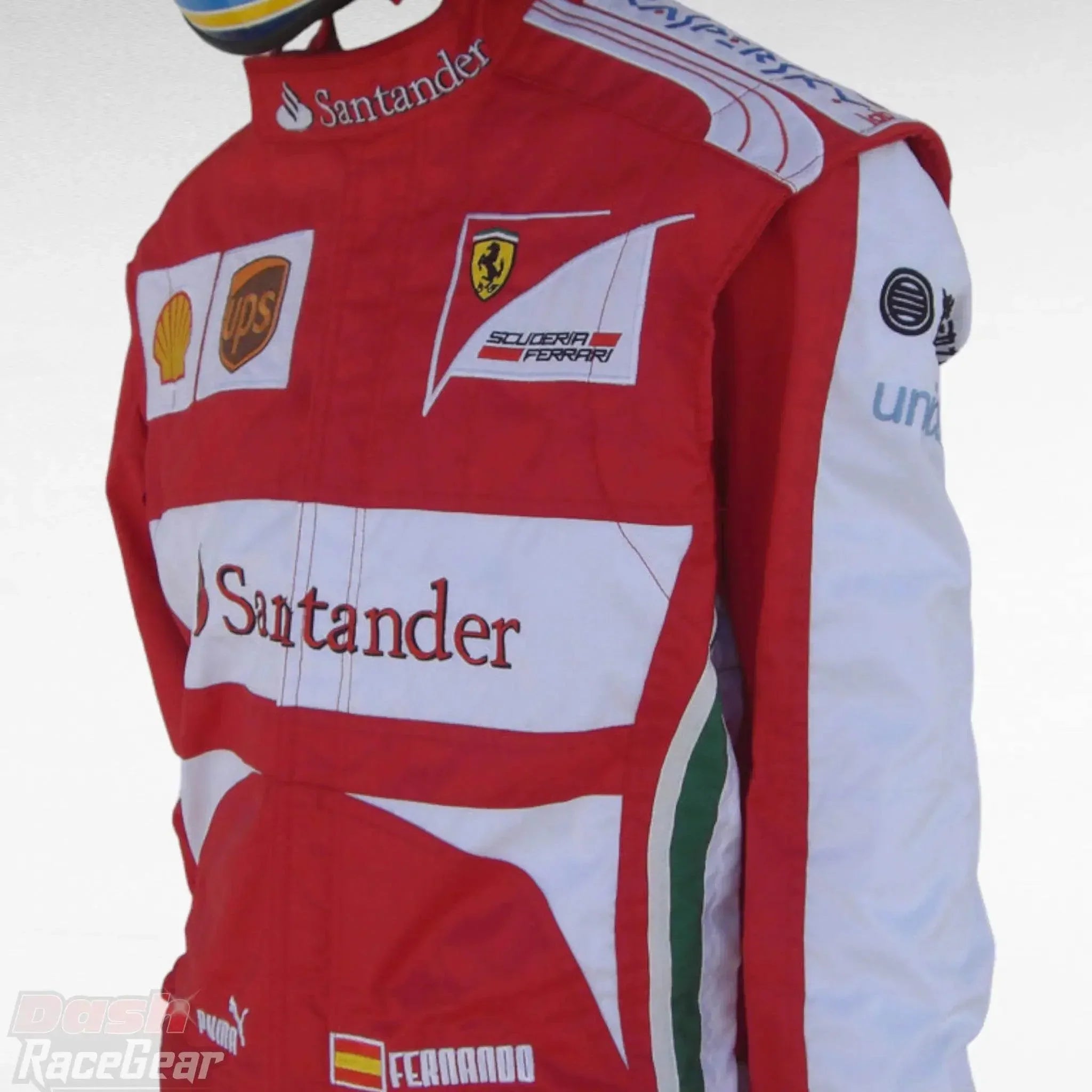2013 Fernando Alonso Ferrari F1 Embroidered Racing Suit DASH RACEGEAR