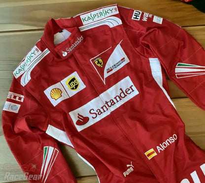 2014 Fernando Alonso Ferrari F1 Embroidered Racing Suit - Dash Racegear