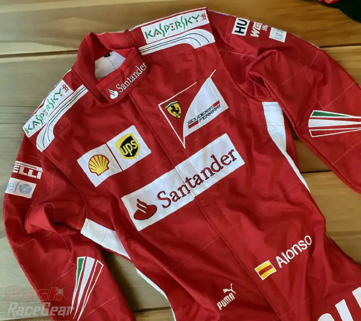 2014 Fernando Alonso Ferrari F1 Embroidered Racing Suit DASH RACEGEAR