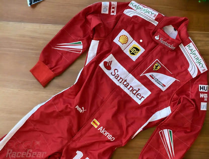2014 Fernando Alonso Ferrari F1 Embroidered Racing Suit - Dash Racegear