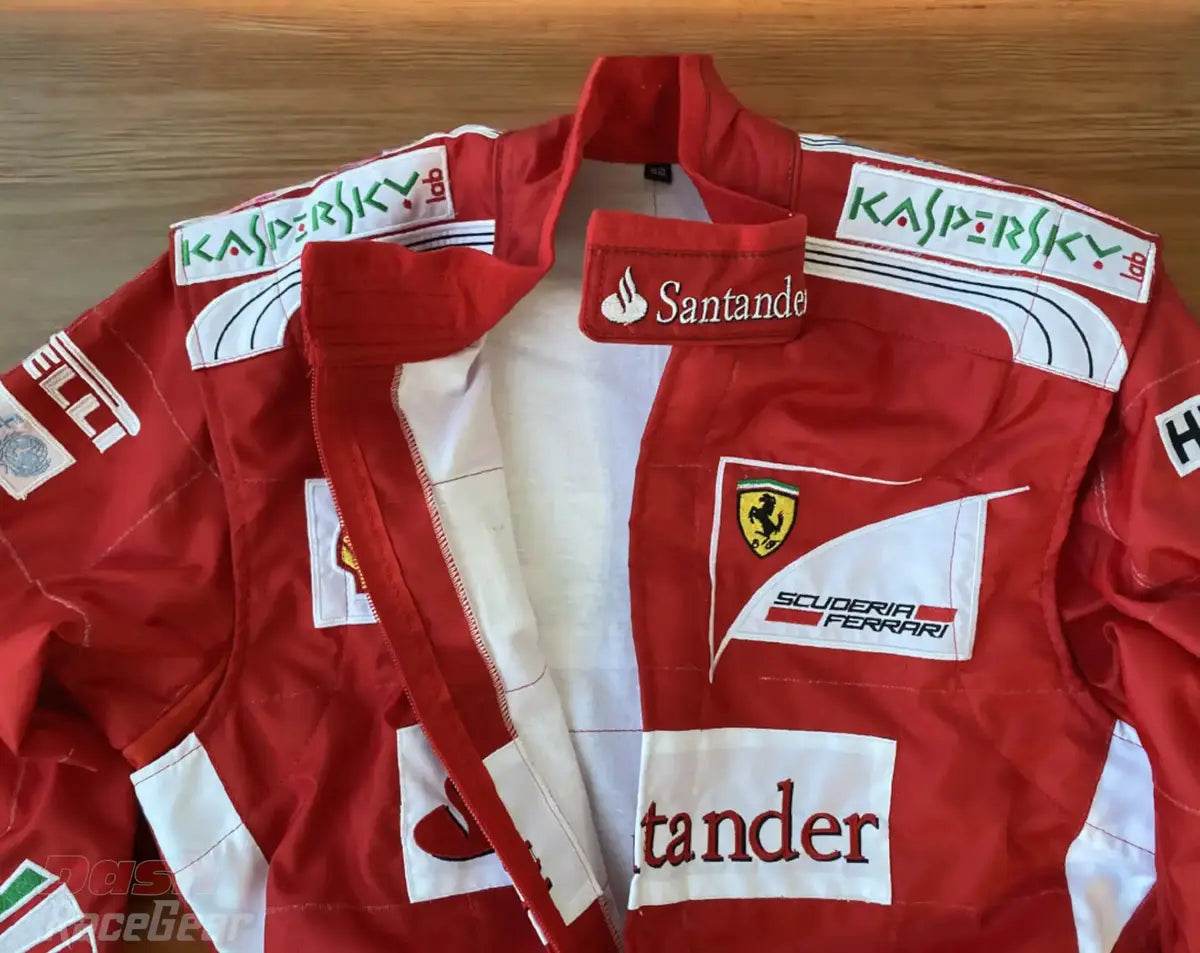 2014 Fernando Alonso Ferrari F1 Embroidered Racing Suit DASH RACEGEAR