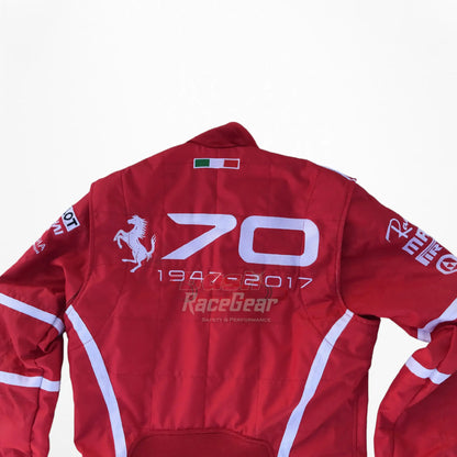 2017 Sebastian Vettel Ferrari 70th Anniversary F1 Embroidered Racing Suit -Monza GP - Dash Racegear