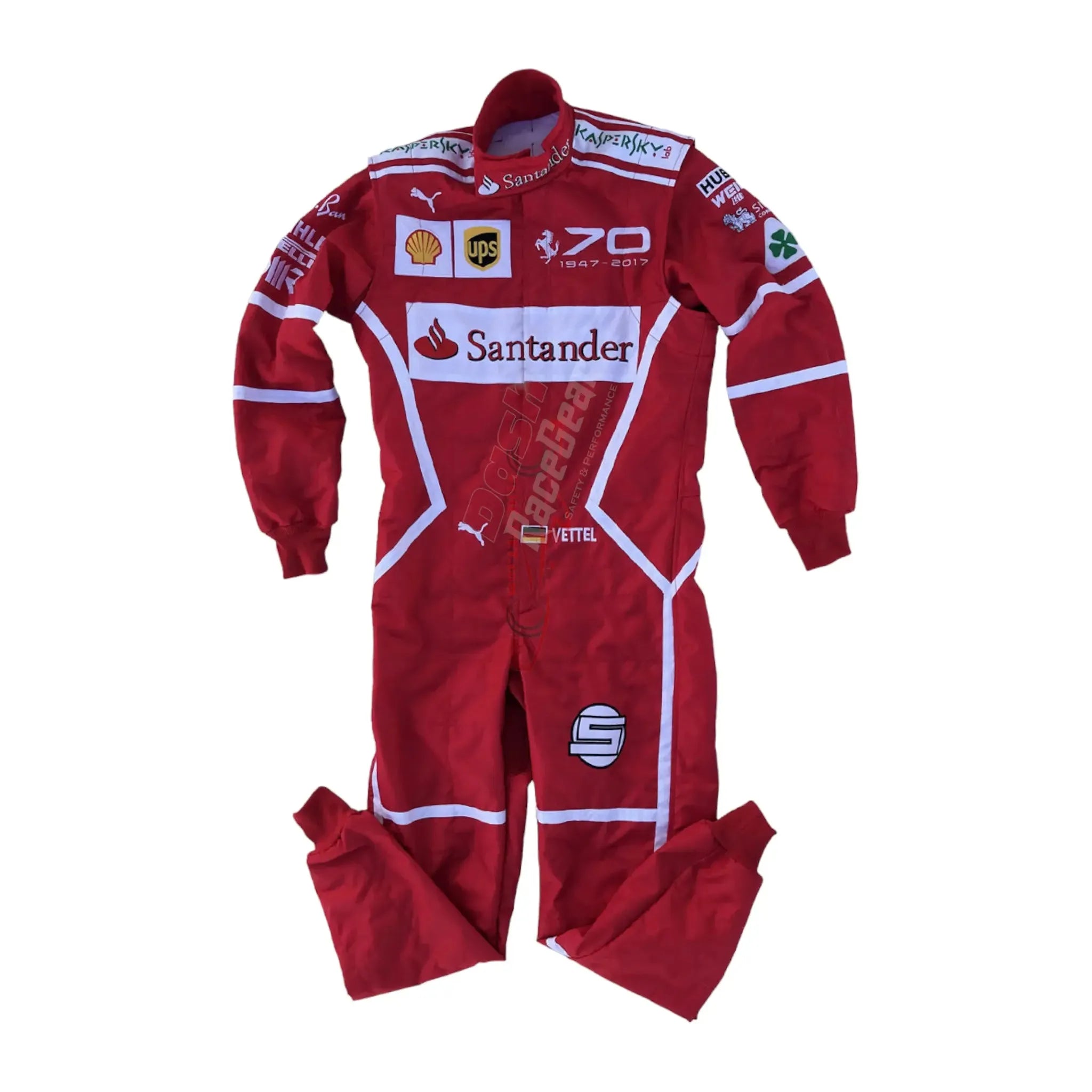 2017 Sebastian Vettel Ferrari 70th Anniversary F1 Embroidered Racing Suit -Monza GP - Dash Racewear