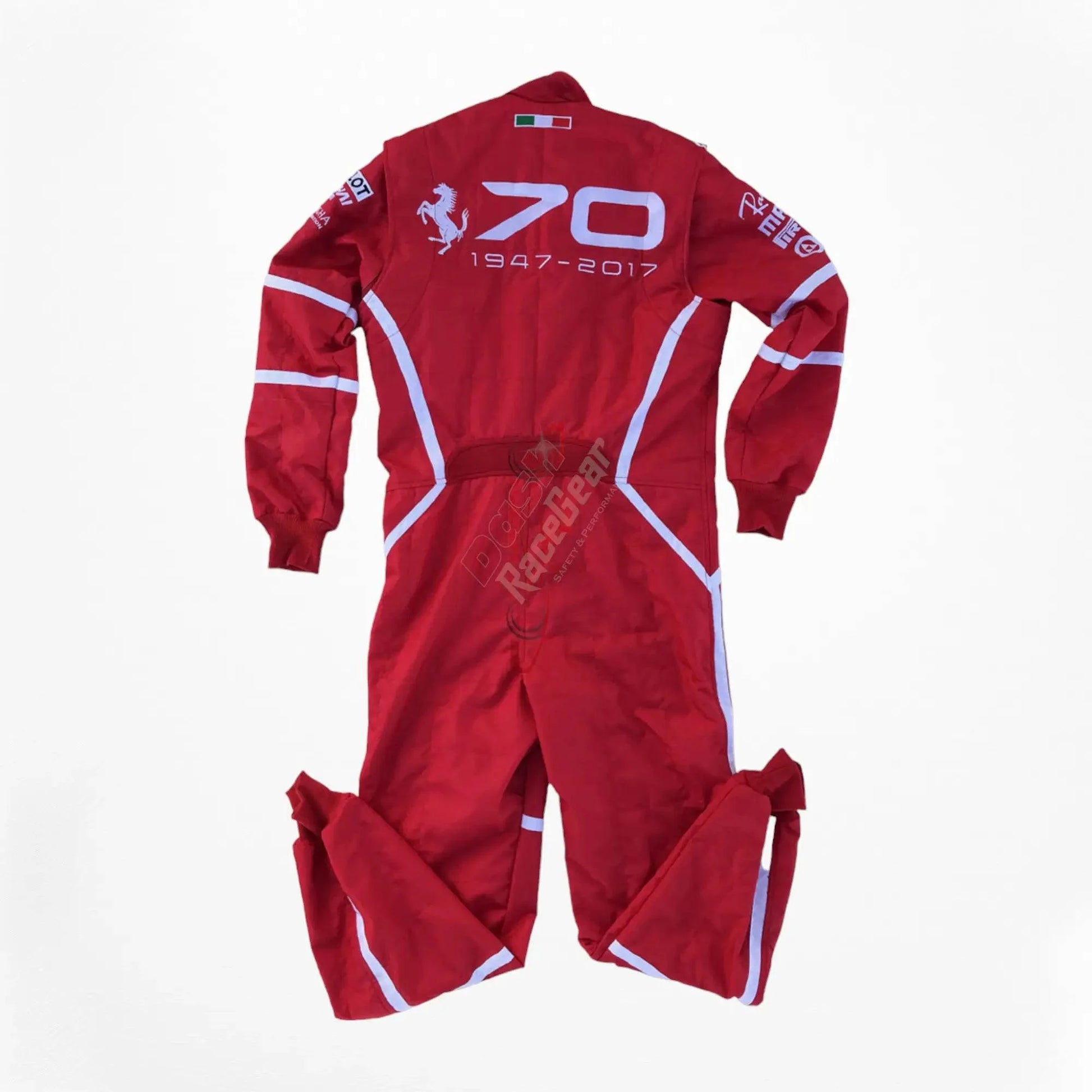 2017 Sebastian Vettel Ferrari 70th Anniversary F1 Embroidered Racing Suit -Monza GP - Dash Racegear