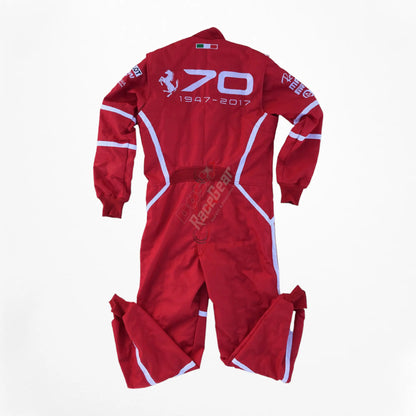 2017 Sebastian Vettel Ferrari 70th Anniversary F1 Embroidered Racing Suit -Monza GP - Dash Racegear