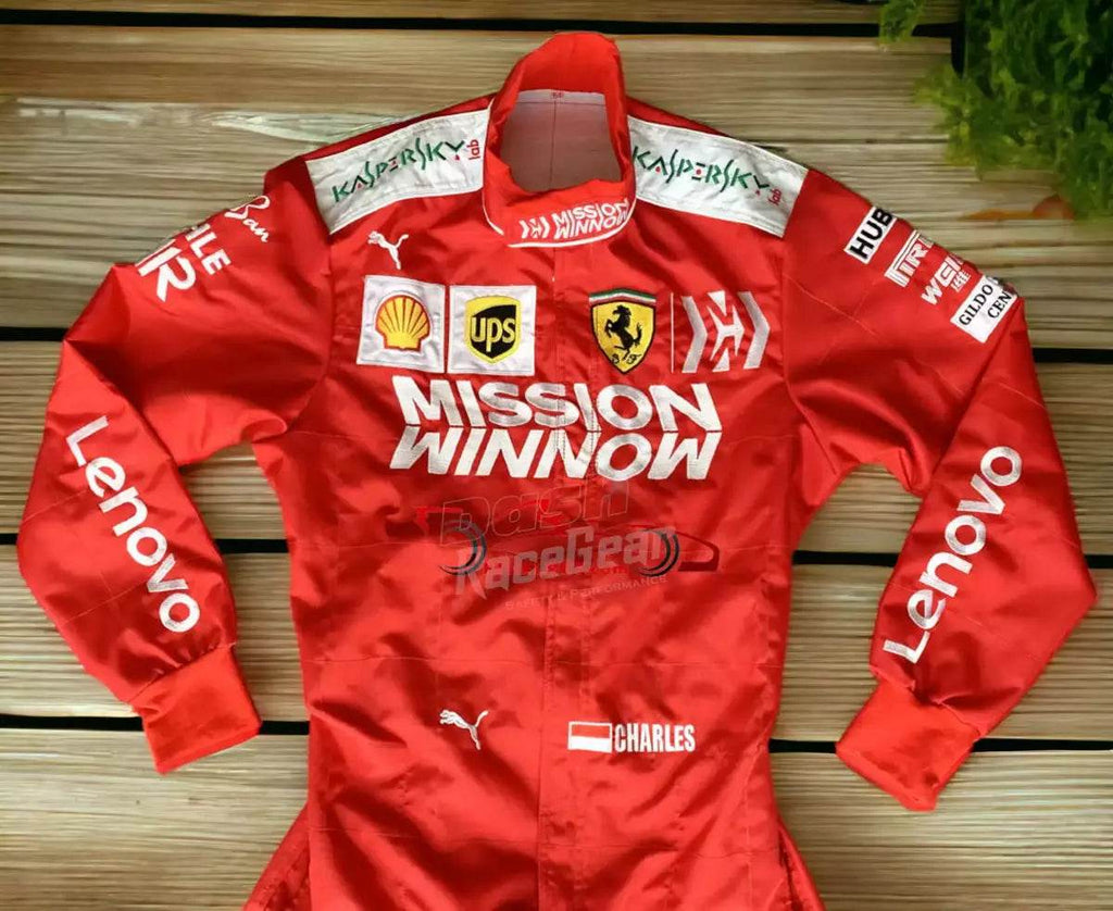 2019 Charles Leclerc Ferrari Mission Winnow F1 Embroidered Racing Suit