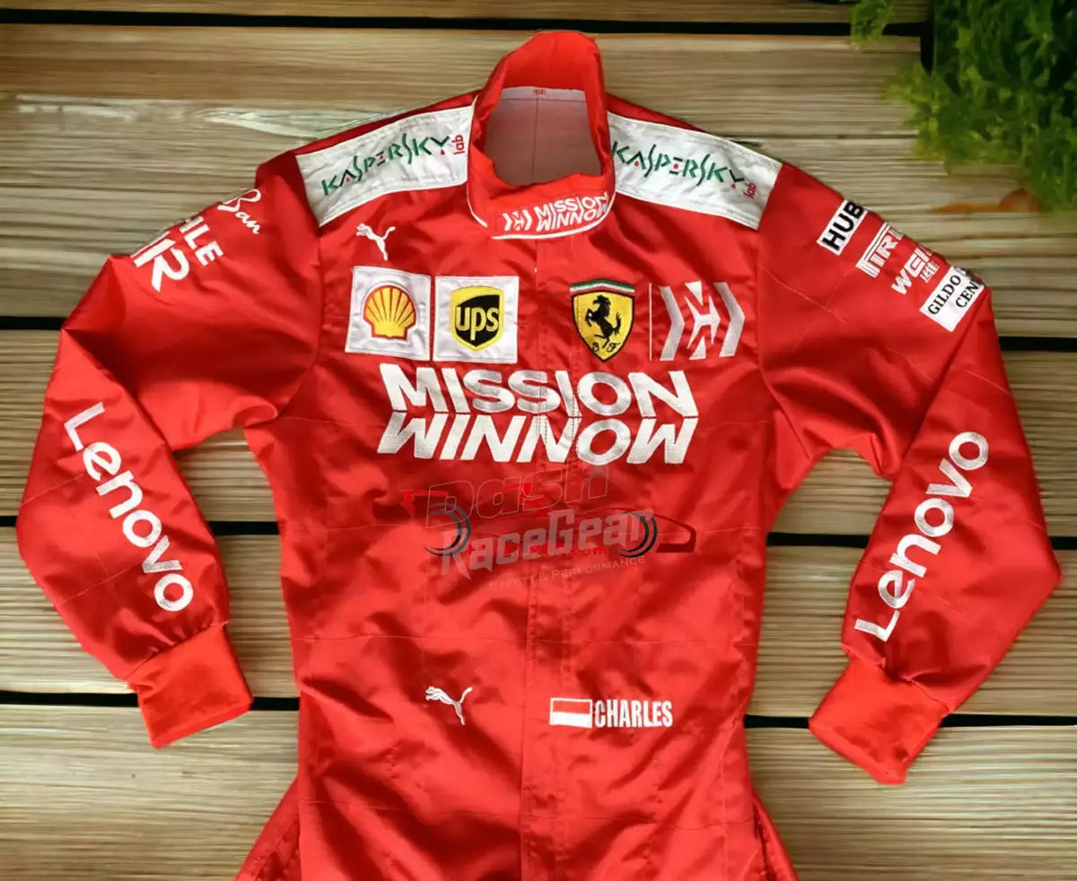 2019 Charles Leclerc Ferrari Mission Winnow F1 Embroidered Racing Suit - Dash Racegear