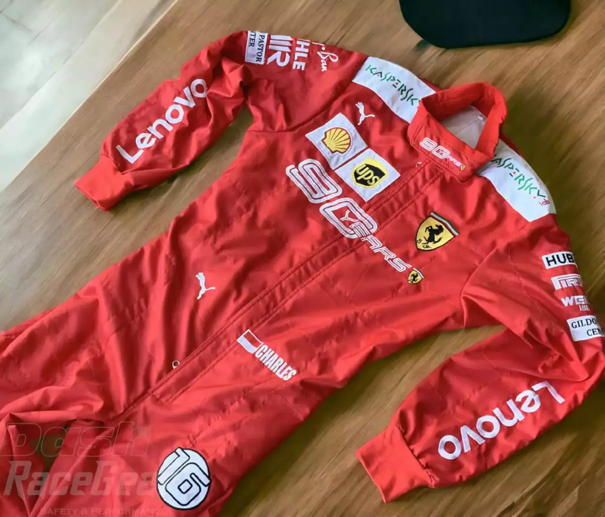 2019 Charles Leclerc Scuderia Ferrari 90 Years Embroided Racing Suit - Dash Racegear