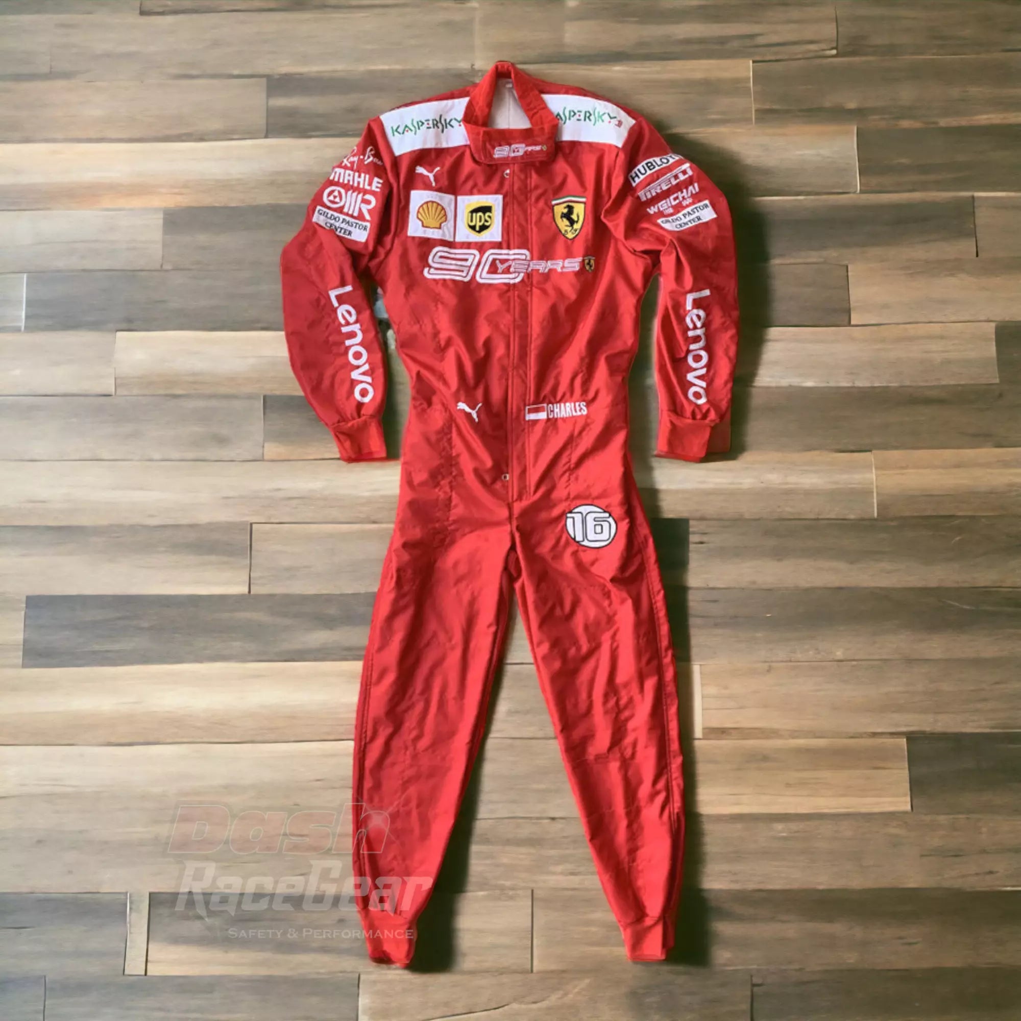 2019 Charles Leclerc Scuderia Ferrari 90 Years Embroided Racing Suit - Dash Racegear