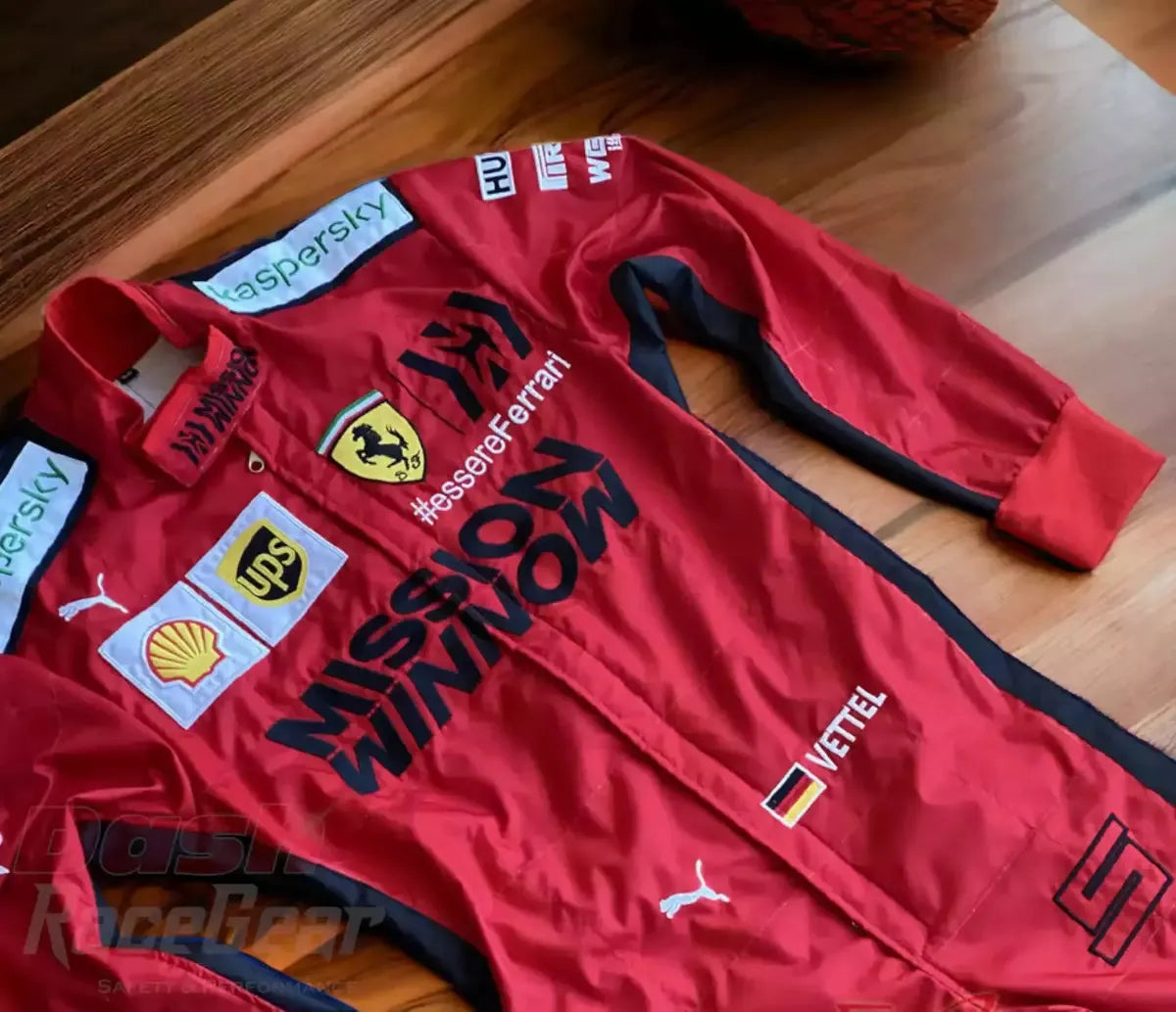 2020 Sebastian Vettel Ferrari Mission Winnow F1 Embroidered Racing suit - Dash Racewear