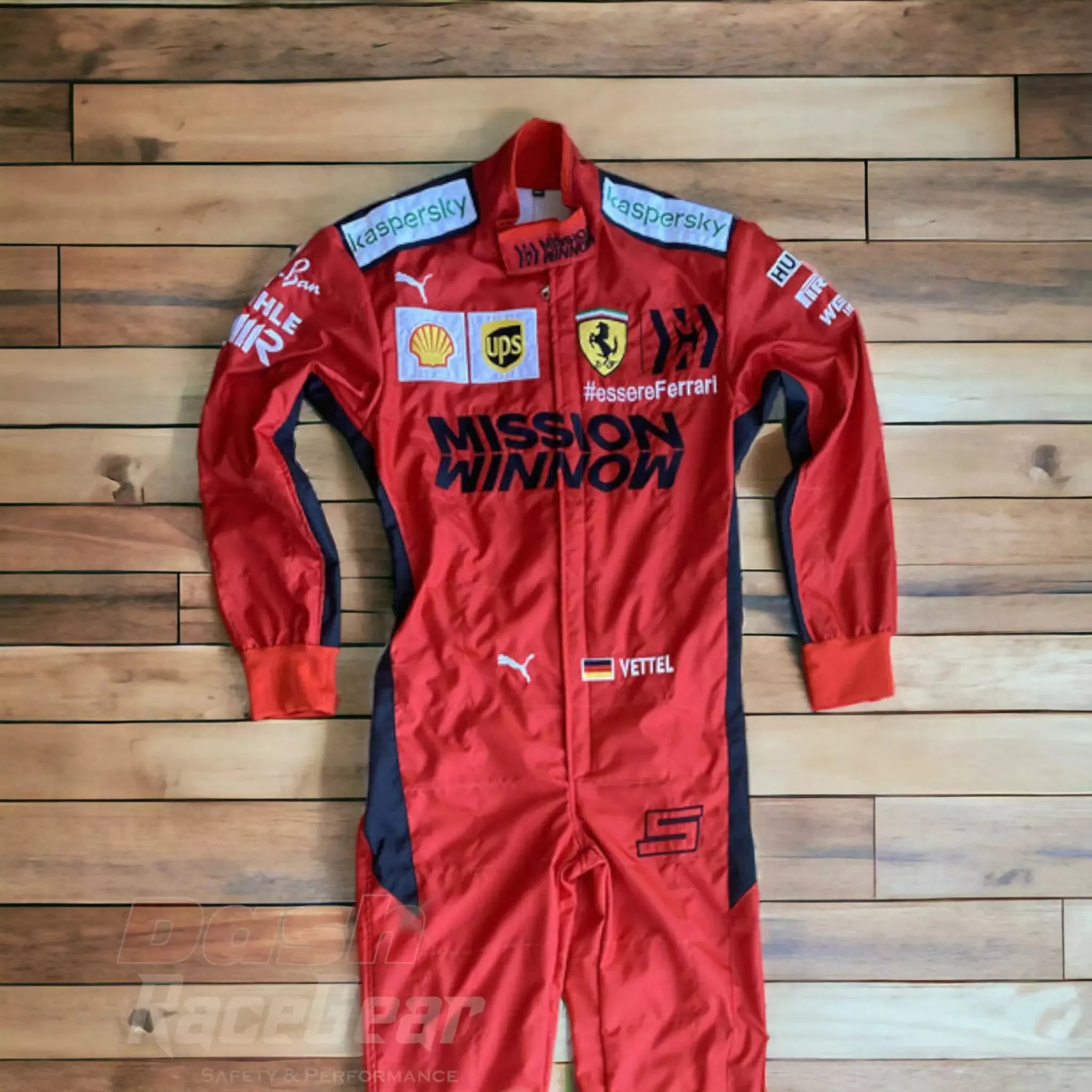 2020 Sebastian Vettel Ferrari Mission Winnow F1 Embroidered Racing suit - Dash Racewear