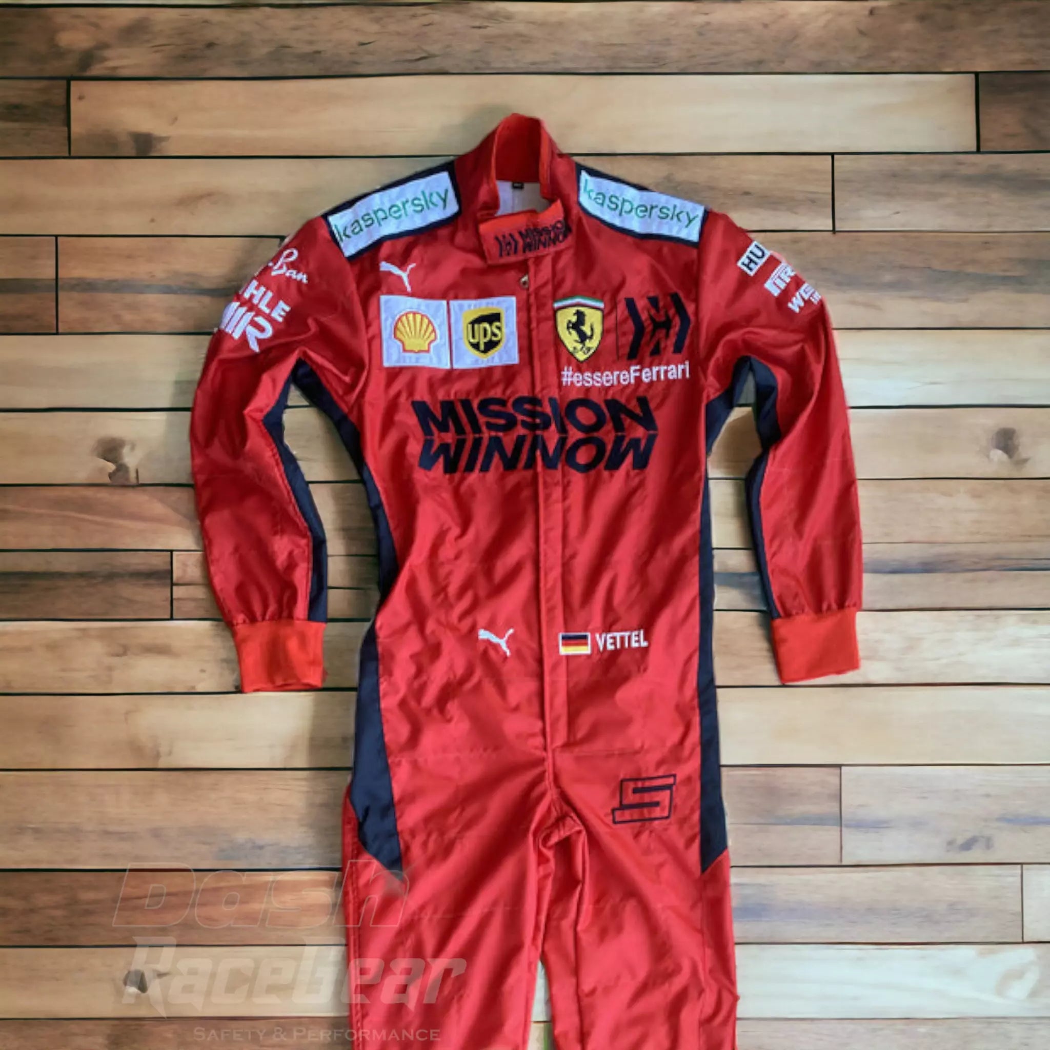 2020 Sebastian Vettel Ferrari Mission Winnow F1 Embroidered Racing suit - Dash Racegear
