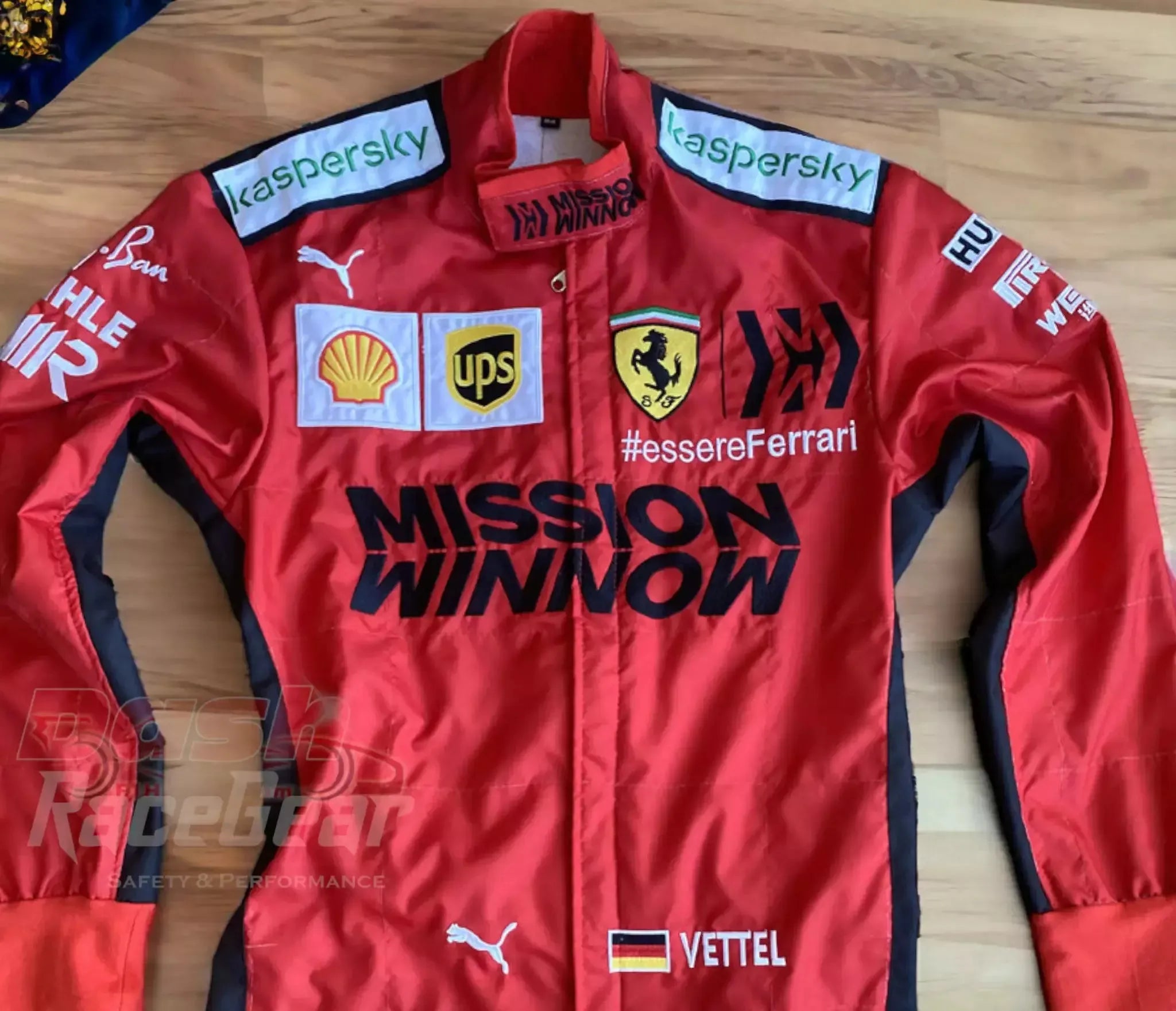 2020 Sebastian Vettel Ferrari Mission Winnow F1 Embroidered Racing suit - Dash Racewear