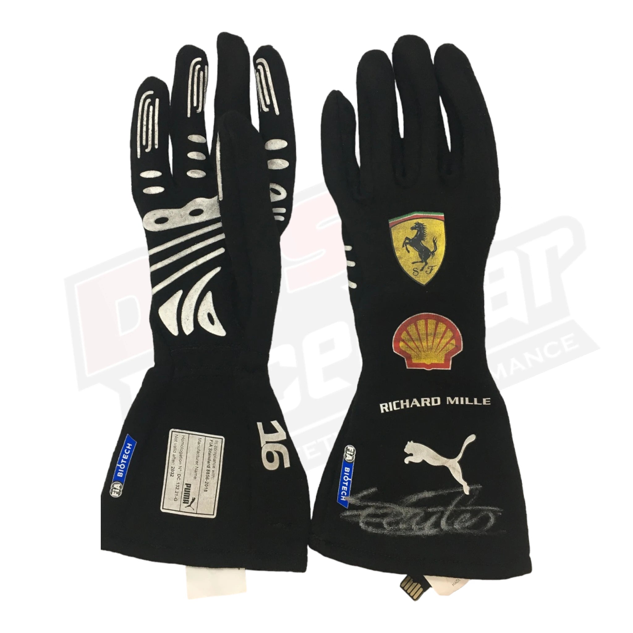 2021 Charles Leclerc Ferrari Monaco GP F1 gloves