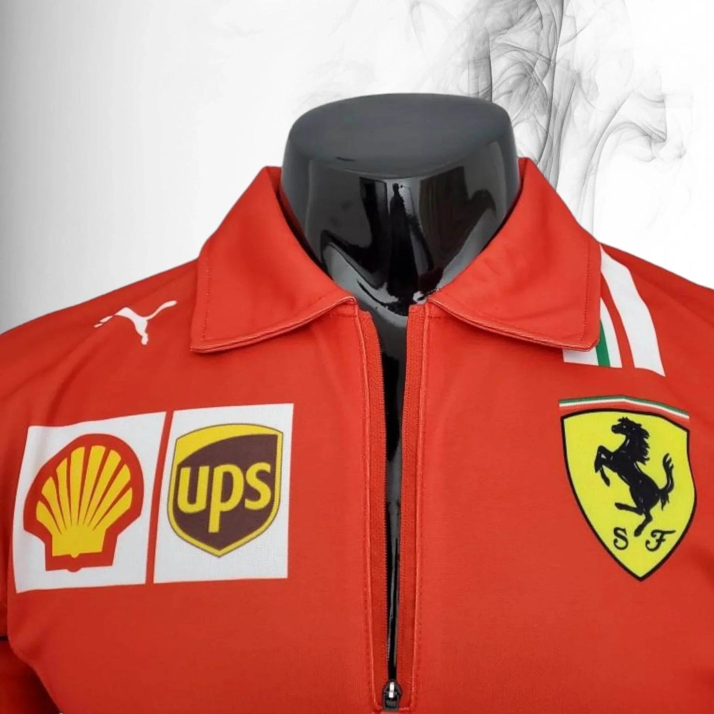 2021 Ferrari Formula One Racing Polo Zipper Shirt - Dash Racegear