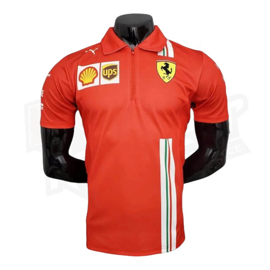 2021 Ferrari Formula One Racing Polo Zipper Shirt - Dash Racegear