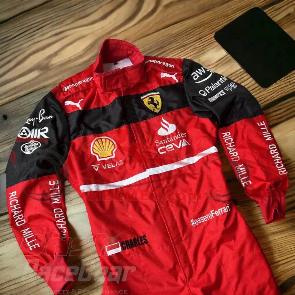 2022 Charles Leclerc Ferrari Embroidered F1 Racing Suit - Dash Racegear