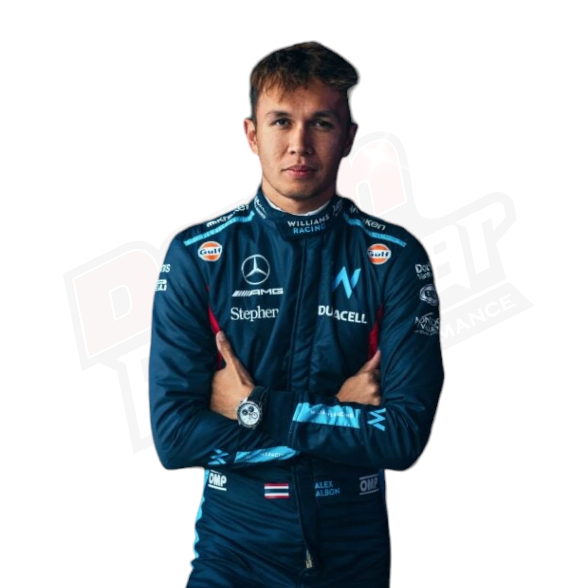 Traje de carreras de Fórmula 1 de Alex Albon Williams Racing 2023