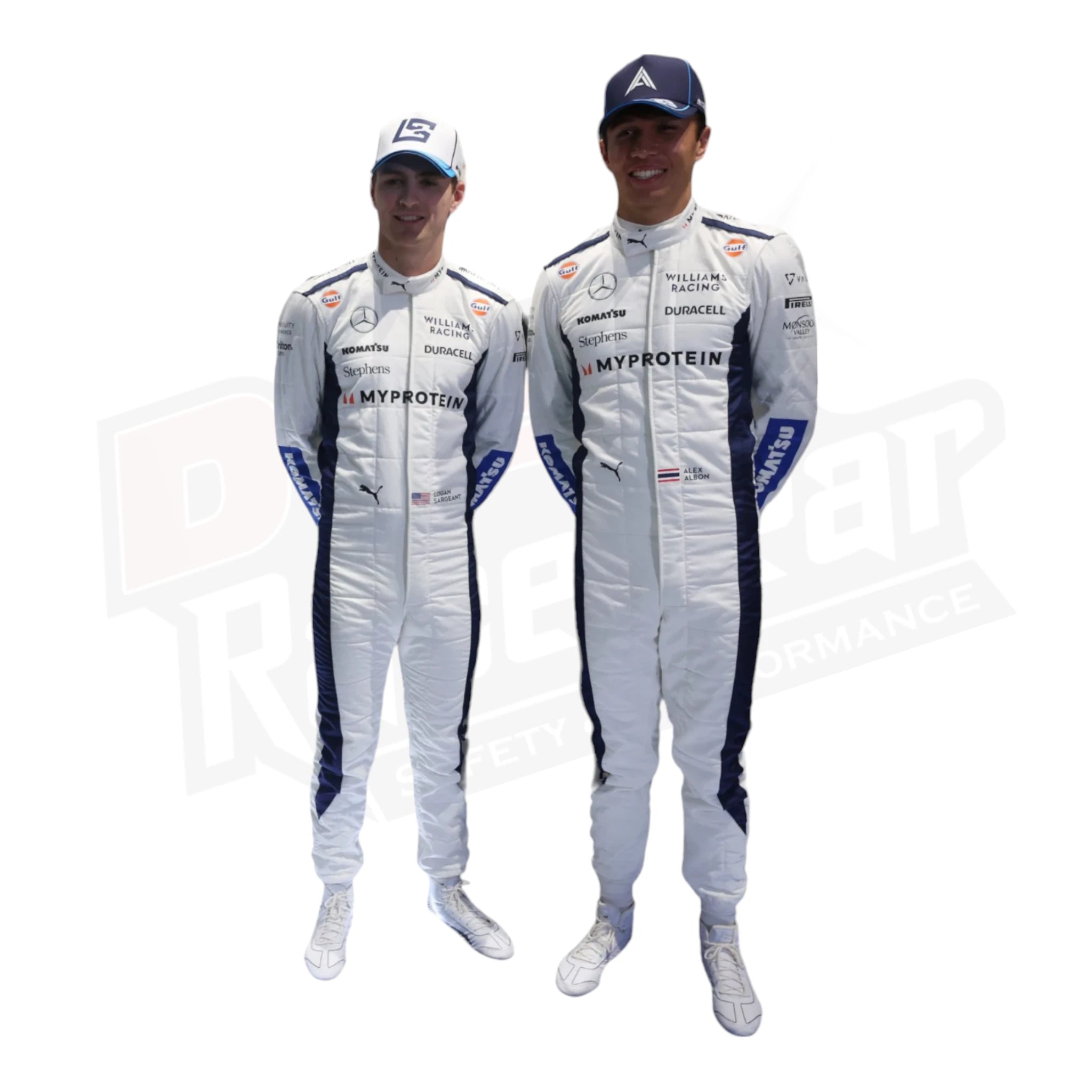 Traje de carrera del equipo Williams F1 de Alex Albon Logan Sargeant 2024