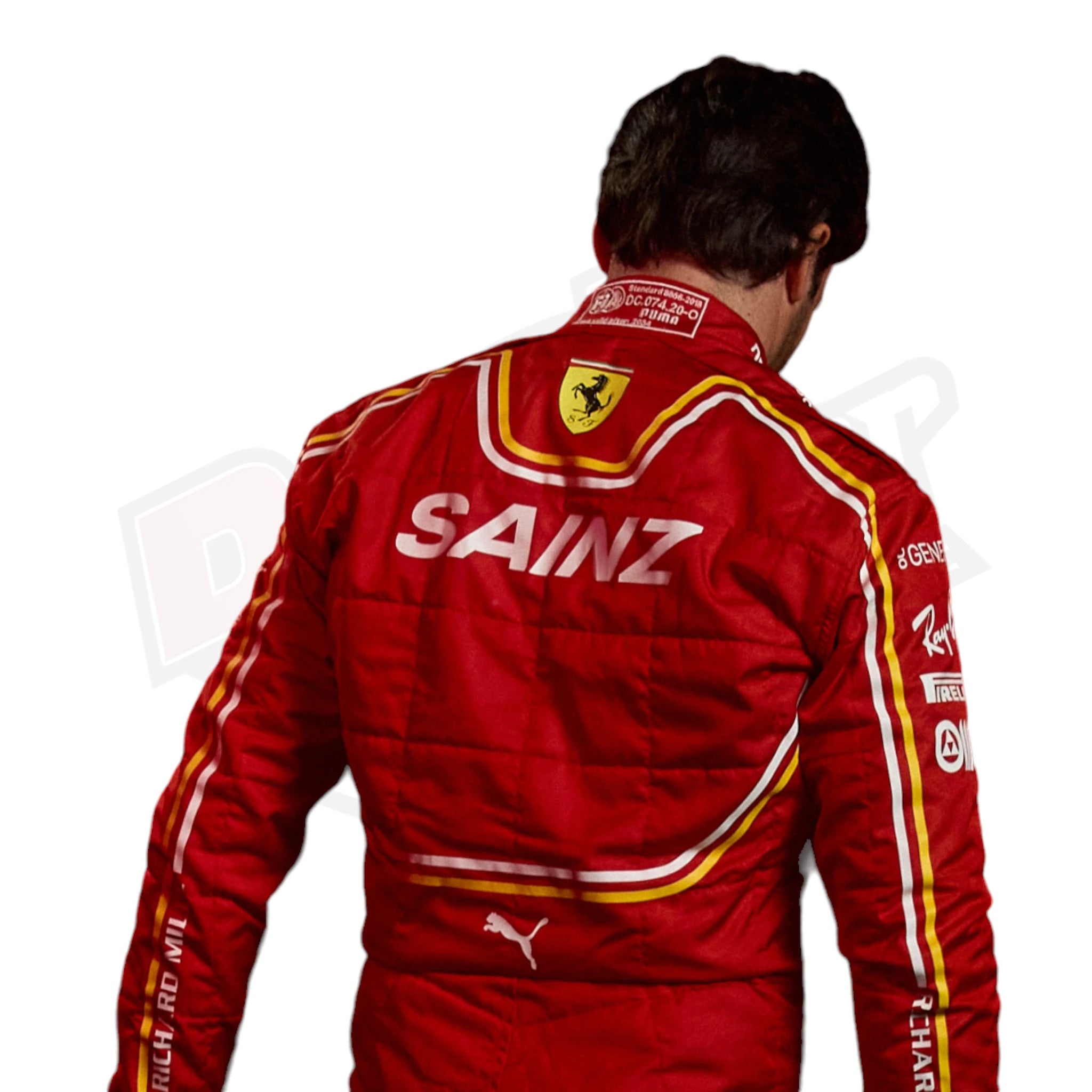 Combinaison de course Scuderia Ferrari Carlos Sainz Jr. 2024 Nouvelle