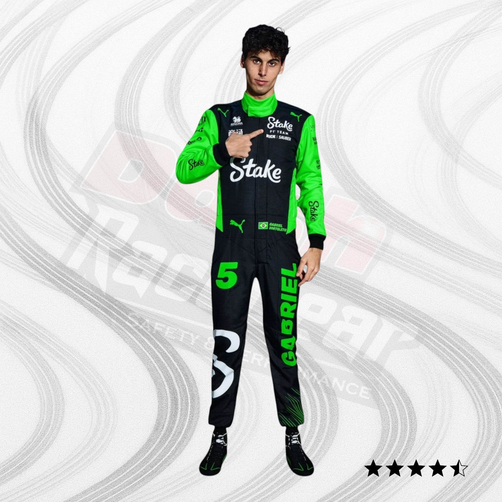 2025 Gabriel Bortoleto kick Sauber f1 Race Suit - Dash Racegear