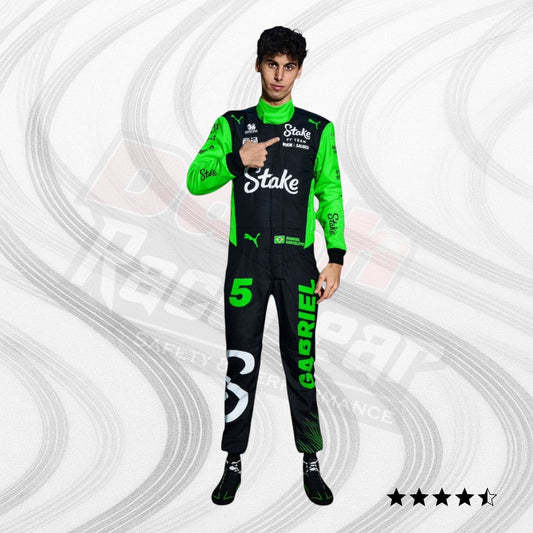 2025 Gabriel Bortoleto kick Sauber f1 Race Suit - Dash Racegear