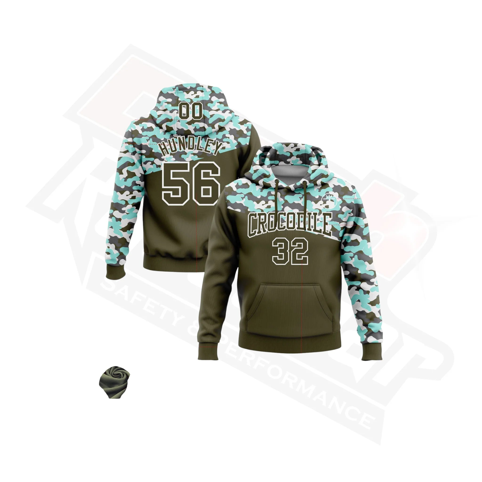 3D Camo Olive & Ice Blue-Steel Gray Salute to Service Hoodie