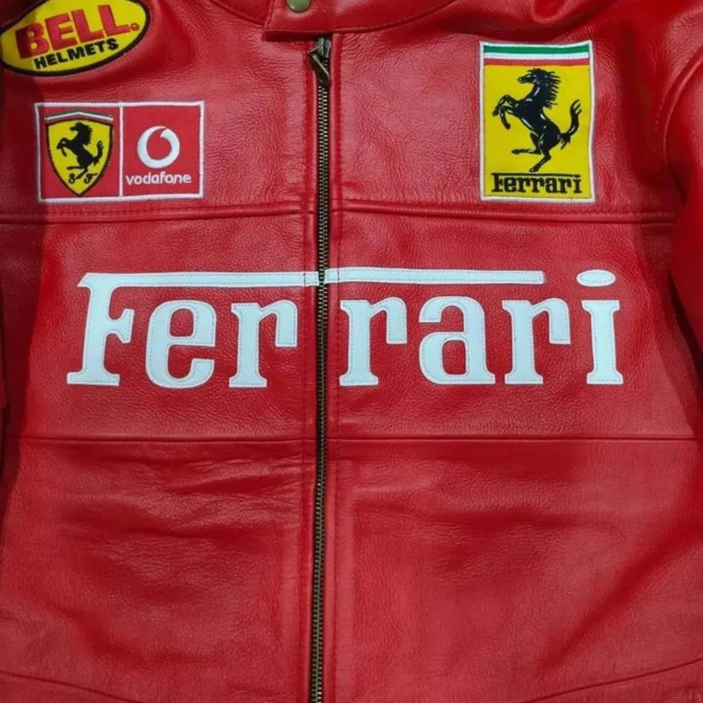 90s Ferrari F1 Real Leather Men Jacket - Dash Racegear