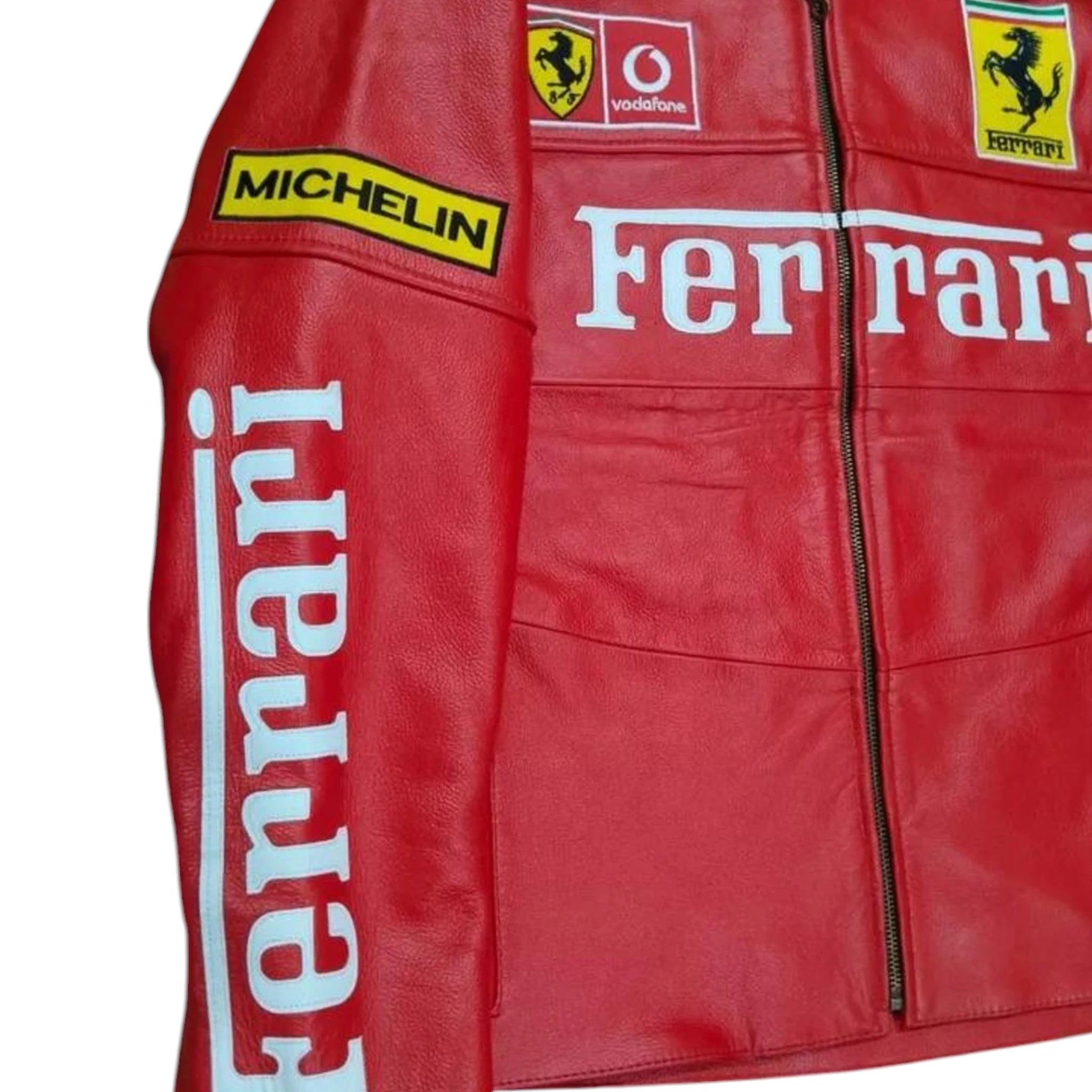 90s Ferrari F1 Real Leather Men Jacket