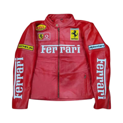 90s Ferrari F1 Real Leather Men Jacket - Dash Racegear