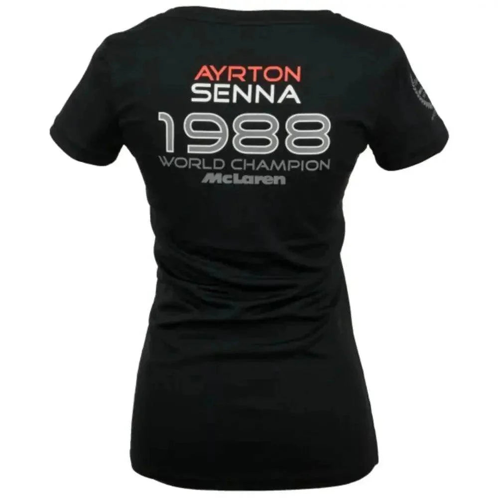 Ayrton Senna Ladies T-Shirt McLaren World Champion 1988 - Dash Racegear