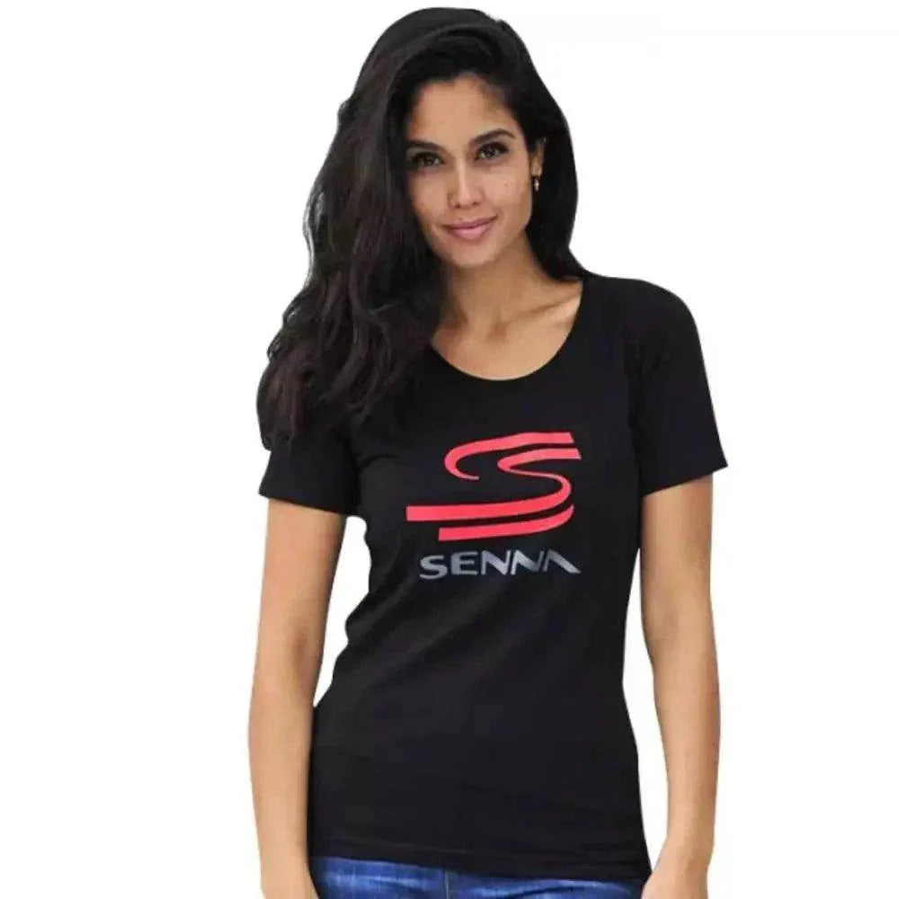 Ayrton Senna Ladies T-Shirt Senna Black - Dash Racegear