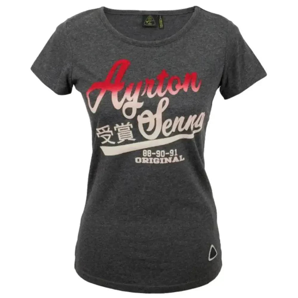 Ayrton Senna Ladies T-Shirt Vintage Grey - Dash Racegear