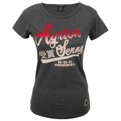 Ayrton Senna Ladies T-Shirt Vintage Grey - Dash Racegear